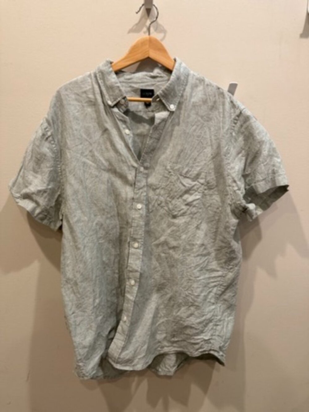 J.Crew Linen Shirt — Men's XL, Sage Green